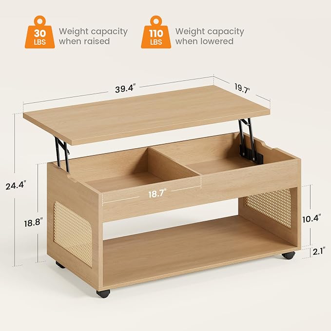 Sikaic Lift Top Coffee Table - Image 2
