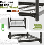 Bamworld Plant Stand Outdoor Metal Plant Shelf - Image 4
