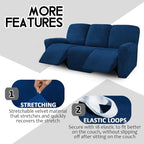 ULTICOR Velvet 8-Pieces Recliner Sofa Covers Stretch Reclining Couch Covers - Image 4