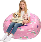 Lukeight Unicorns Stuffed Animals Storage Bean Bag Chair Cover by Lukeight