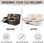 Recliner Loveseat Covers with Console, 6-Piece Stretch Geometric Strokes - Image 6
