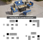 ovios 7 Pieces Patio Furniture Set, Outdoor Wicker Sectional Sofa - Image 7