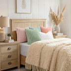 decorUhome Fall Faux Fur Throw Pillow Covers 22x22 Set of 2 Pink | Decorative - Image 8