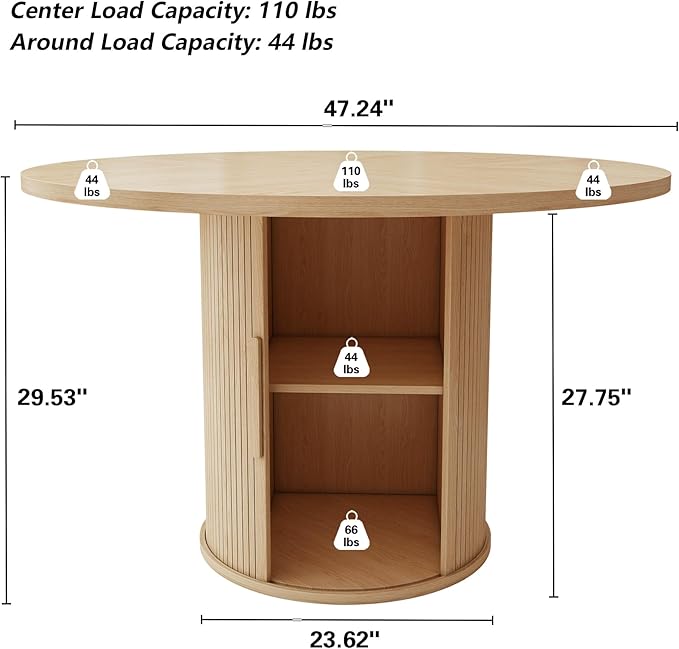weselon 47 inch Round Dining Table - Image 2