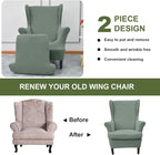 HAOYONG Waterproof Wing Chair Slipcovers Stretch Wingback Chair Covers 4 Pieces - Image 7