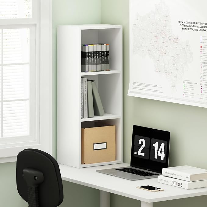 Furinno PASIR Book Shelf, 3-Tier Bookshelf, Easy Assembly Bookcase by Furinno-FitsYourSpaceFitsYourBudget
