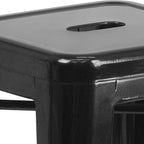 Flash Furniture Lily 4 Pack Commercial Grade 24" High Backless Black Metal - Image 6