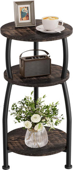Small Round Side Table, 3-Tier End Table by designyourhome