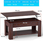 FDW 39 inch Lift Top Coffee Table - Image 3