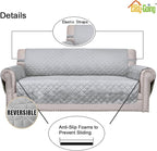Easy-Going Reversible Couch Cover, Oversized Chair, Light Gray/Light Gray | - Image 3