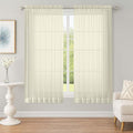 Sheer Cream Curtains, Sheer Curtains 63 inch Length 2 Panels Set, Rod Pocket by OWENIE
