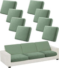 CALBODE 8Pcs Stretch Couch Cushion Covers, Water Resistant Outdoor Sofa Cuhsion by CALBODE