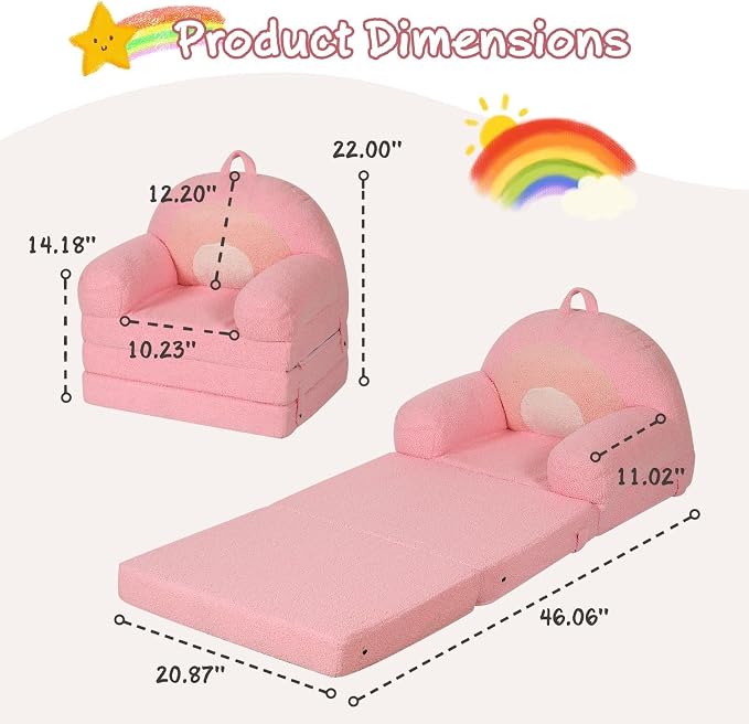 MOMCAYWEX Kids Sofa, Sherpa Couch - Image 3