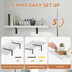 Easy Install Floating Shelves, 15.7 Inch Wall Mounted Wood Shelf, Hanging Shelf - Image 2