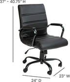 Flash Furniture Whitney Mid-Back Swivel LeatherSoft Desk Chair - Image 3