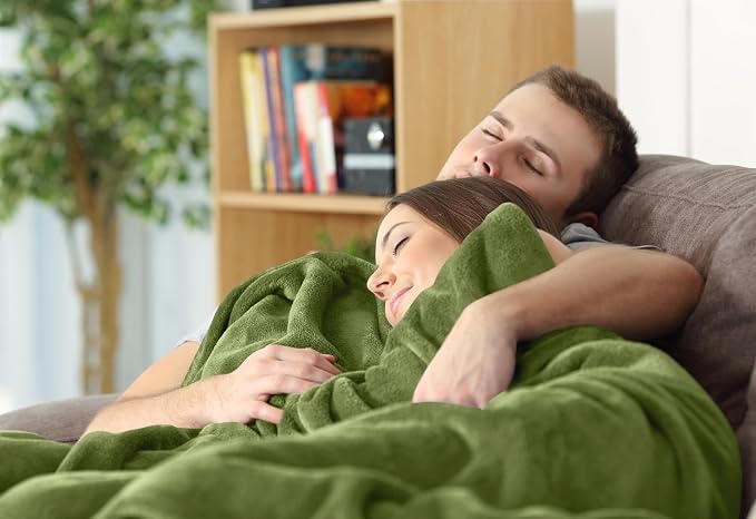 Utopia Bedding Ultra Soft Fleece Bed Blanket Queen Size Olive | Microfiber - Image 7