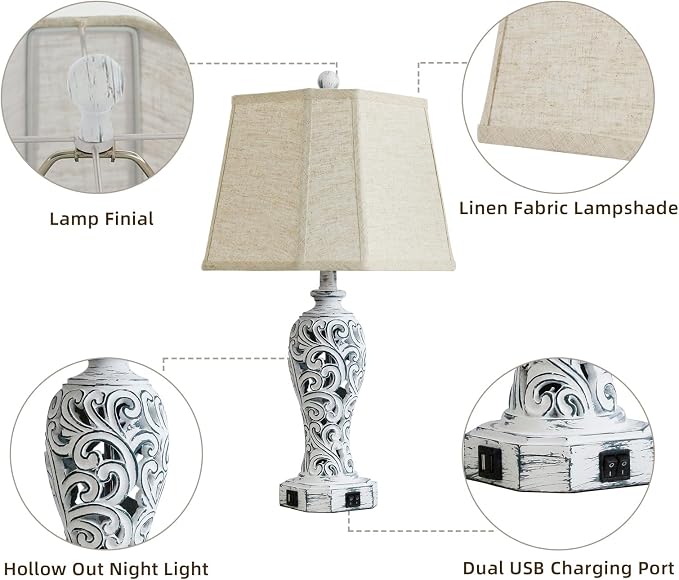 25'' Farmhouse Table Lamps Set of 2 - Image 5