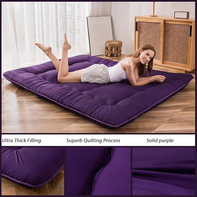 MAXYOYO Japanese Floor Mattress Futon Mattress, Thicken Sleeping Pad Foldable - Image 4