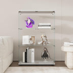 Display Cabinet with Glass Door and Lock, 3-Shelf Fast Installation Curio by glassdisplaycabinet