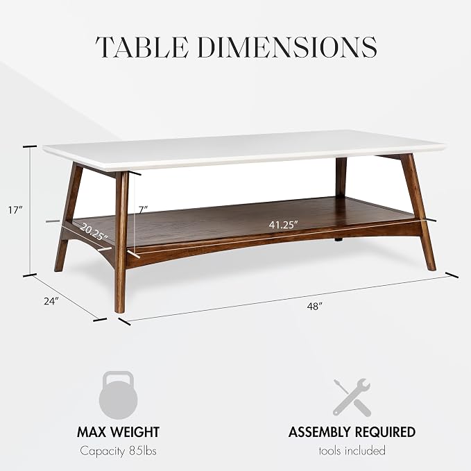Madison Park Rectangular Wood Coffee Table - Image 3