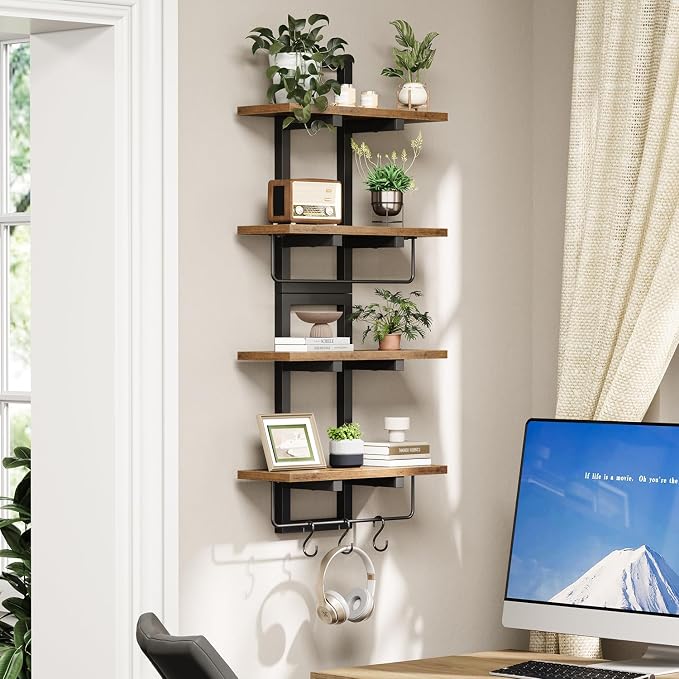 Creso hom Floating Shelves for Wall Set of 2, Wood Wall Shelf - Image 3