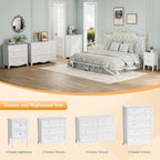 VINGLI White Dresser 6 Drawer, Wood Dresser Chest of Drawers, Clothes Dressers - Image 7