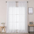 Furman Extra Long Sheer White Curtains 96 inches Long by OWENIE