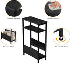THUMEYE 7.1" Narrow Side Table for Small Spaces, 3 Tier Small End Table - Image 6