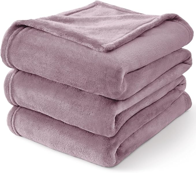 BEDELITE Fleece Blanket Soft Plush Twin Size Blanket Dusky Violet 60"x80" | - Image 9