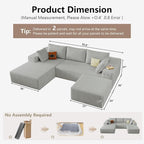 95" Cloud Sectional Couch U-Shaped Chaise - Image 2