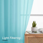 Simplebrand Aqua Short Sheer Curtains 45 Inch Length - Image 5