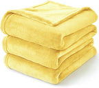 BEDELITE Fleece Blanket Soft Plush Twin Size Blanket Light Yellow 60"x80" | - Image 9