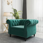 Living Room Chair, Modern Velvet Chesterfield Sofa Chair, Mid Century Single - Image 3