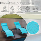 EROMMY Outdoor Chaise Lounge Set of 3, Reclining Patio Chairs - Image 4