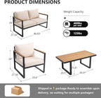 Modern Patio Furniture Set, 4 Pieces Outdoor Conversation Set - Image 8