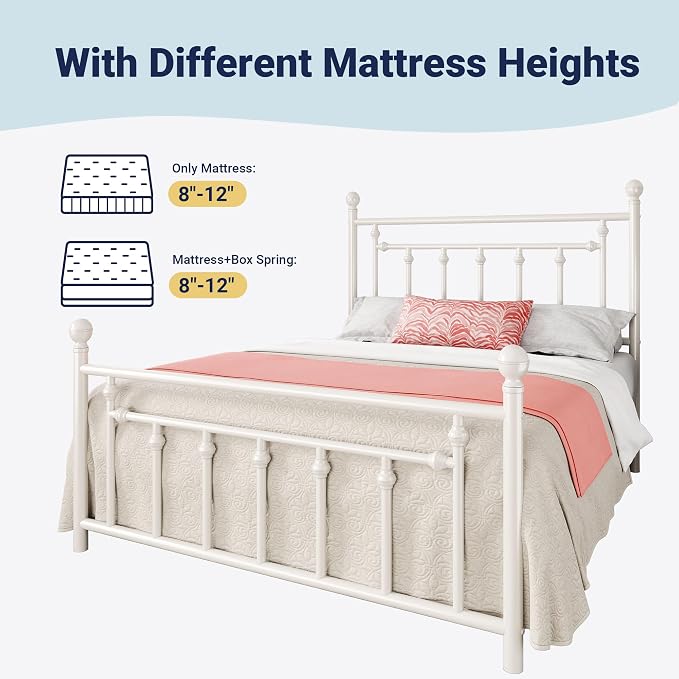 Allewie 14 Inch Queen Size Metal Platform Bed Frame - Image 8