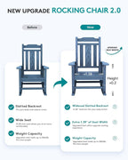 SERWALL Oversized Outdoor Rocking Chair Set of 2, All Weather Patio Rocking - Image 3