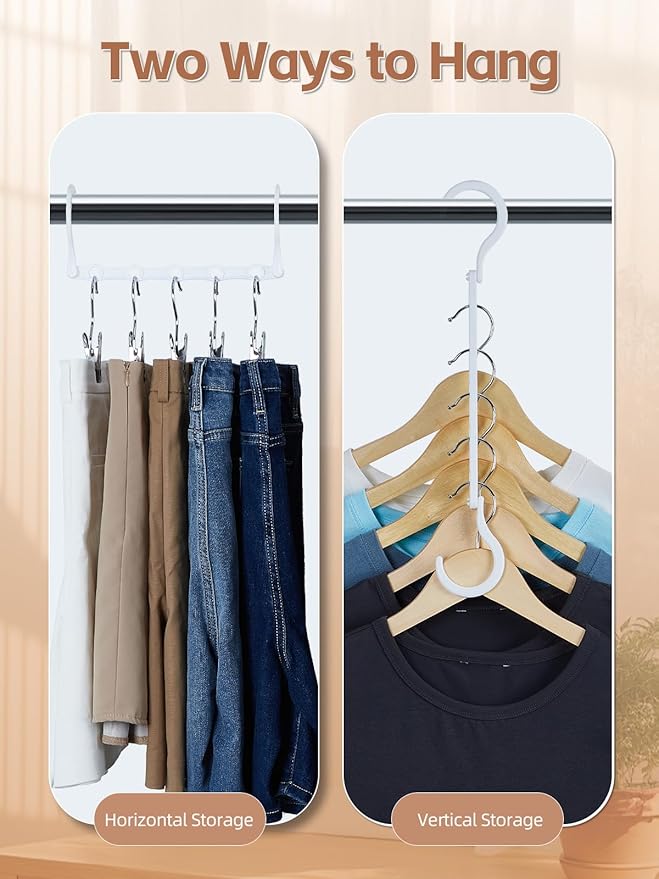 HOUSE DAY White Magic Plastic Hangers Space Saving Organizers and Storage - Image 4