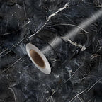 HOMETITUTE Black Marble Wallpaper Peel and Stick Dark Stone Pattern 118.1x17.7 by HOMETITUTE