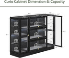 Display Cabinet with Acrylic Glass Doors, Extra Wide Curio Cabinet with LED - Image 2