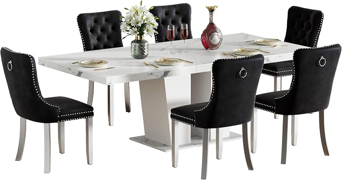 Henf 7 Piece Extendable Dining Room Table Set - Image 9