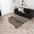 Leopard Area Rug Animals Printed Hide Mats Faux Fur Cowhide Skin Carpet - Image 2