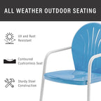 Crosley Furniture Griffith Outdoor Chair, Retro Metal Patio Chairs - Image 9