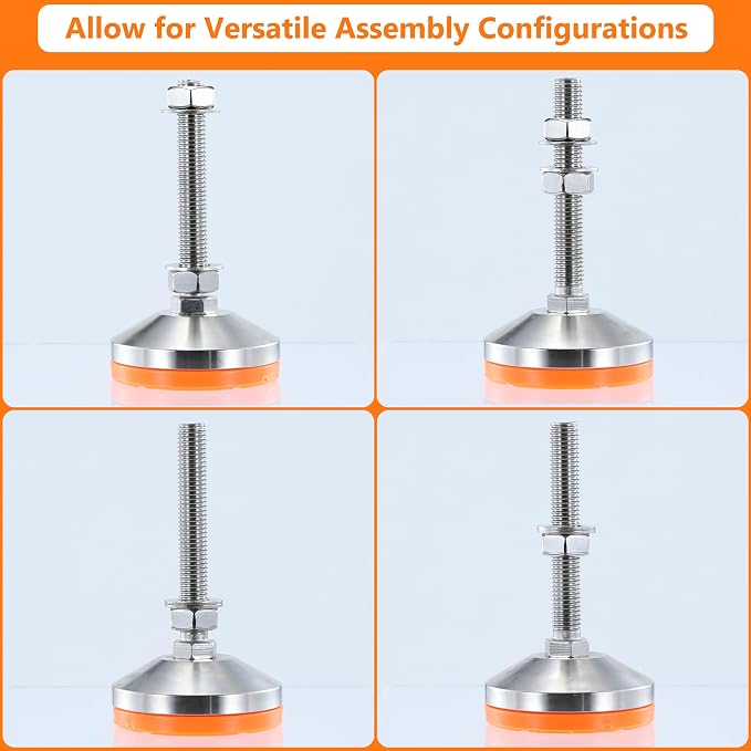 Heavy Duty 3000 lb Capacity Stainless Steel Adjustable Leveling Feet - Image 4