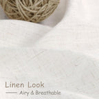 Ivory White Linen 144 Inch Curtains - Image 4