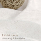 Ivory White Linen Curtains 102 Inches Long - Image 3