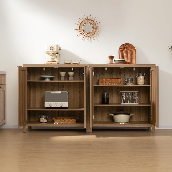 SICOTAS Sideboard Buffet Coffee Bar Cabinet - Image 8