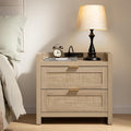 SICOTAS Rattan Nightstand Bedside Table by SICOTAS