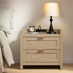 SICOTAS Rattan Nightstand Bedside Table by SICOTAS