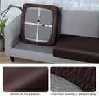 Fuloon Faux Leather Couch Cushion Slipcover, Waterproof Stretch Covers - Image 4